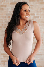 Load image into Gallery viewer, I Can Love You Better Lace Tank in Taupe