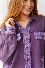 Load image into Gallery viewer, Chaos of Sequins Shacket in Purple