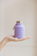 Load image into Gallery viewer, Collapsing Silicone Water Bottle in Purple