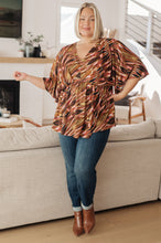 Load image into Gallery viewer, Dearest Dreamer Peplum Top in Abstract Mocha
