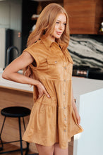 Load image into Gallery viewer, Don&#39;t Hang Up Faux Suede Shirt Dress