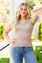 Load image into Gallery viewer, I Can Love You Better Lace Tank in Taupe