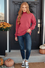 Load image into Gallery viewer, Make No Mistake Mock Neck Pullover in Cranberry