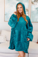Load image into Gallery viewer, Oversized Velour Blanket Hoodie in Green