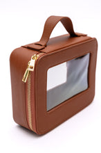 Load image into Gallery viewer, PU Leather Travel Cosmetic Case in Camel