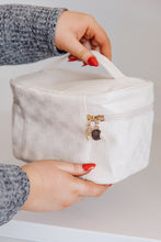 Load image into Gallery viewer, Subtly Checked Cosmetic Bags 3 Piece Set in Ivory