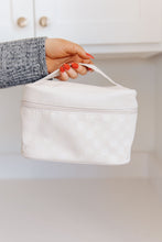 Load image into Gallery viewer, Subtly Checked Cosmetic Bags 3 Piece Set in Ivory