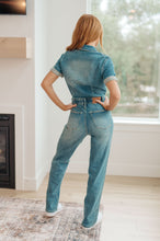 Load image into Gallery viewer, Sylvia Short Sleeve Denim Jumpsuit