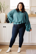 Load image into Gallery viewer, Winging It Ruffle Detail Top in Teal